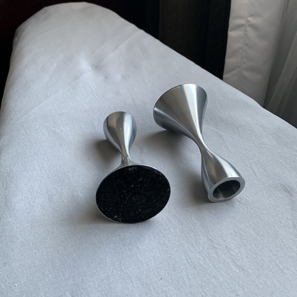 Silver small  candle stick holders - Picture 3 of 4